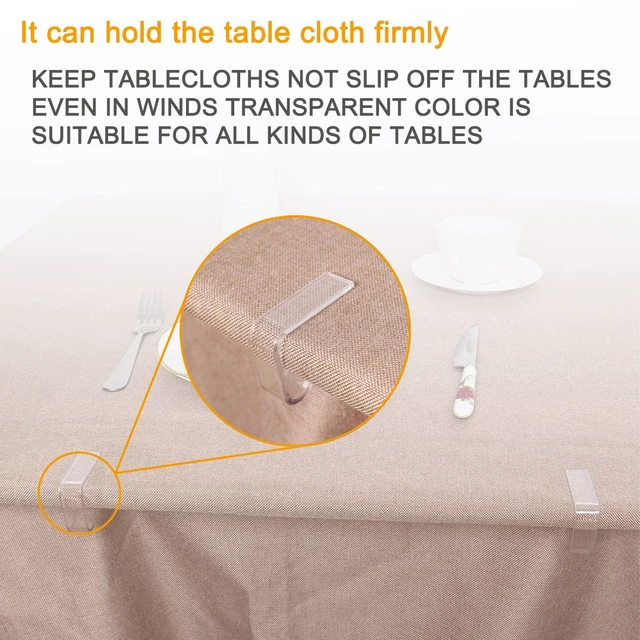Alt view image 4 of 7 - 24 Pieces Transparent Clear Tablecloth Clips, Plastic Table Cloth ClipsWindproof Table Cover Holder ClampsTable Cloth Holder for Home Wedding Party Christmas Outdoor Indoor Picnic Camping(Large)