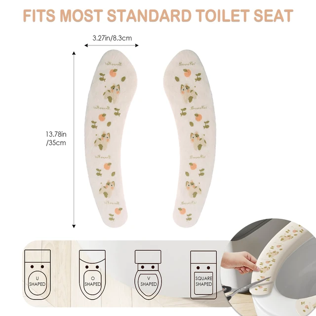 Alt view image 2 of 6 - 3-Pack Toilet Seat Cushion Covers - Soft and Comfortable, Washable and Reusable, with Adhesive Backing