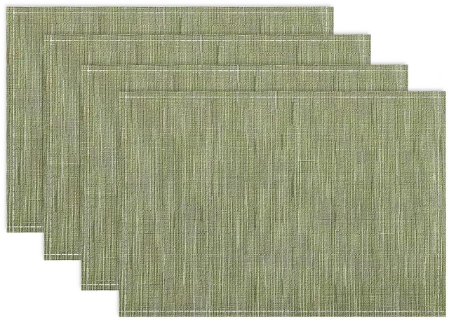 Main image of Placemats, Placemats Set of 4 Washable Place Mats, Green 12" x 18" | Easy to Clean, Heat-Resistant Anti-Skid Sage Green Linen Placemats for Holiday Party Kitchen Dining Room Decoration