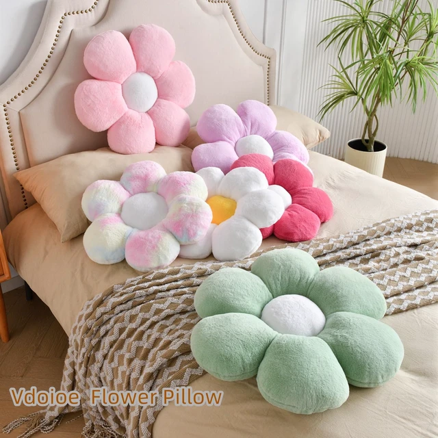 Alt view image 4 of 6 - Flower Pillow,15.7In Cute Daisy Pillow Pink Throw Pillows | Decorative Pillows,Plush,PP Cotton Filling,Flower Shaped,Seating Cushion,for Sofa Couch Bed,Spring Cute Home Decor