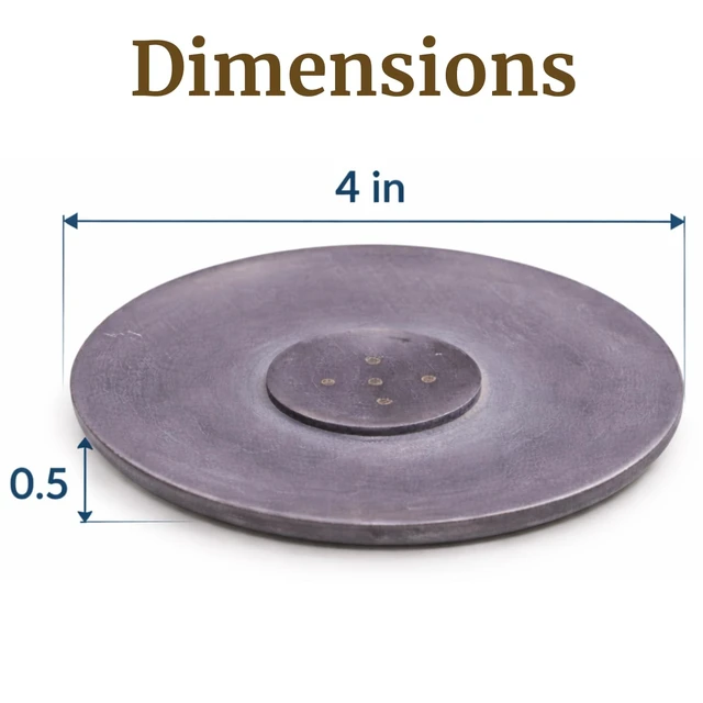 Alt view image 3 of 7 - Handmade Natural Grey Marble Incense Stick Holder | Round Incense Burner, Multiple Holes, 4 inch Diameter, Decorative Ash Catcher