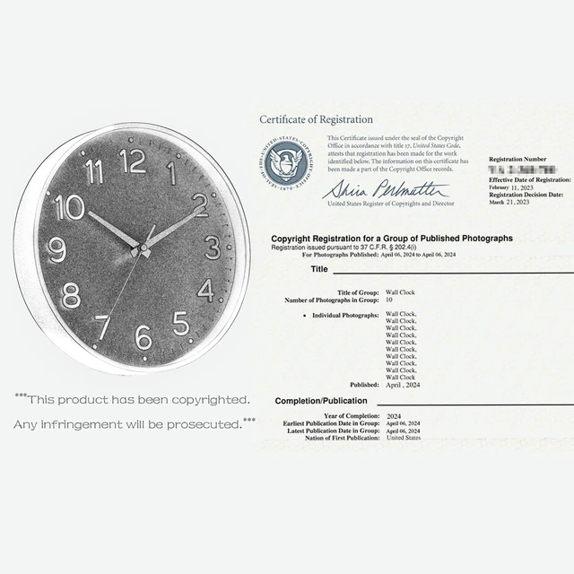 Alt view image 6 of 7 - 8 Inch Wall Clock, Battery Operated Silent Non Ticking Green Analog | Green & gold modern analog; large 3D easy-read dial for kitchen, office, bathroom & bedroom; 1 AA battery (not included)