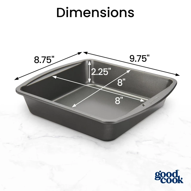Alt view image 2 of 6 - Everyday Nonstick Steel Square Pan, 8", Gray