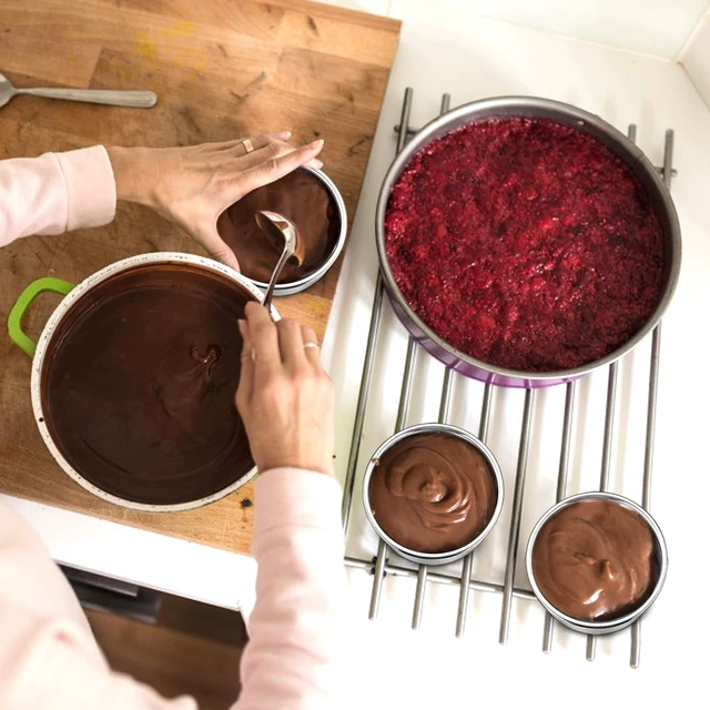 Alt view image 6 of 7 - 4 Inch Small Cake Pan Set of 3, Stainless Steel Mini Round Smash Cake Baking Pans, Non-Toxic & Healthy, Mirror Finish & Dishwasher Safe