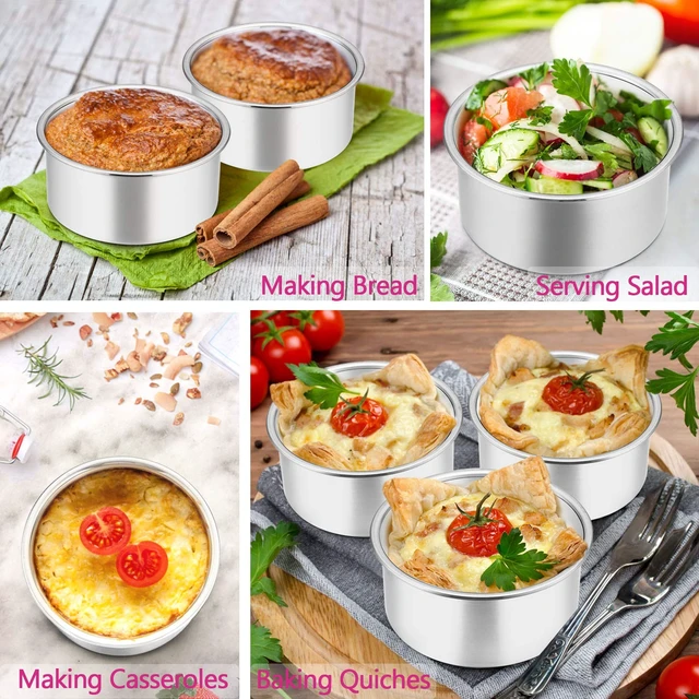 Alt view image 7 of 7 - 4 Inch Small Cake Pan Set of 3, Stainless Steel Mini Round Smash Cake Baking Pans, Non-Toxic & Healthy, Mirror Finish & Dishwasher Safe