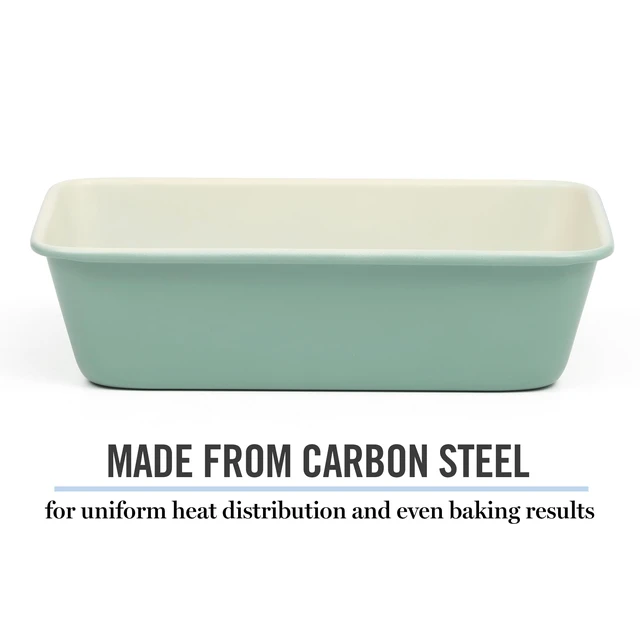 Alt view image 3 of 5 - Gallen 9 Inch Nonstick Carbon Steel Loaf Pan Teal, Durable Bakeware for Even Baking and Easy Release