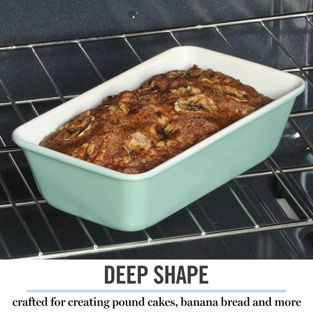 Alt view image 5 of 5 - Gallen 9 Inch Nonstick Carbon Steel Loaf Pan Teal, Durable Bakeware for Even Baking and Easy Release