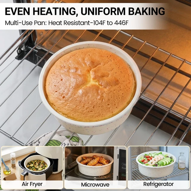 Alt view image 6 of 7 - Nonstick 6 Inch Silicone Cake Pans with Metal Reinforced Frame, 3 Packs Dishwasher Safe Small Round Cake Pan, BPA Free, Easy Storage, Smash Cake Pans for Baking Cake, Deep Dish Pizza