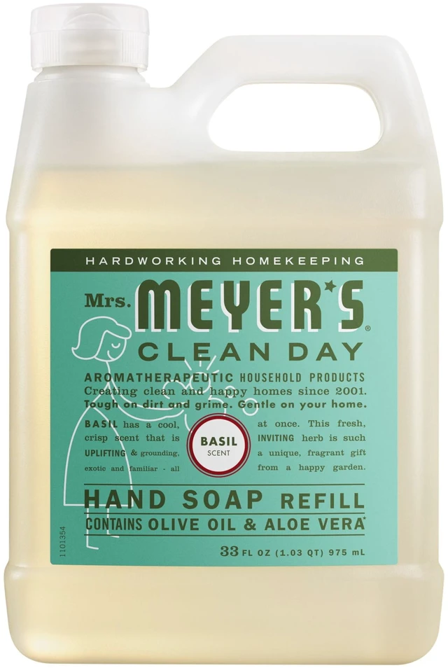 Main image of Mrs. Meyer's Clean Day Basil Scent Hand Soap Refill, 33 fl oz