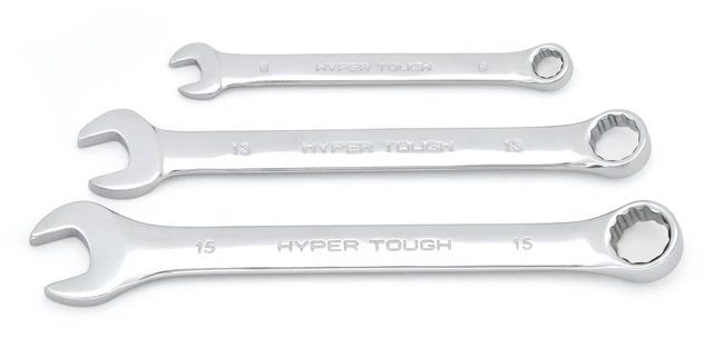 Alt view image 3 of 6 - Hyper Tough 6-Piece Chrome Vanadium Metric Combination Wrench Set