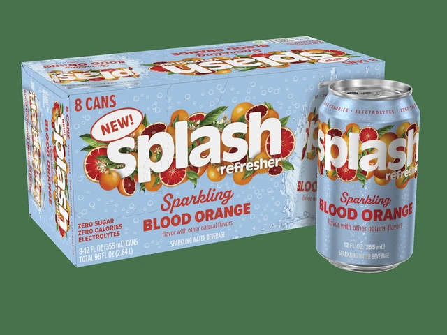 Main image of Splash Blast Blood Orange Sparkling Can, 12 fl oz, 8-Pack