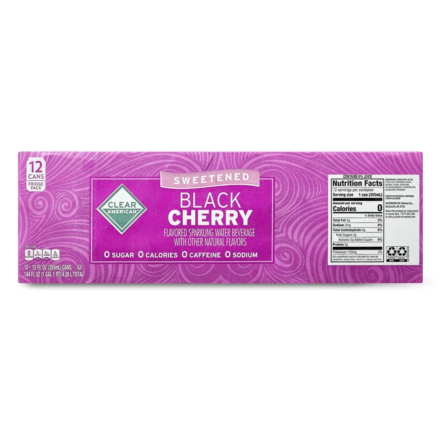 Alt view image 4 of 6 - Clear American Black Cherry Sparkling Water 12 fl oz, 12 Count