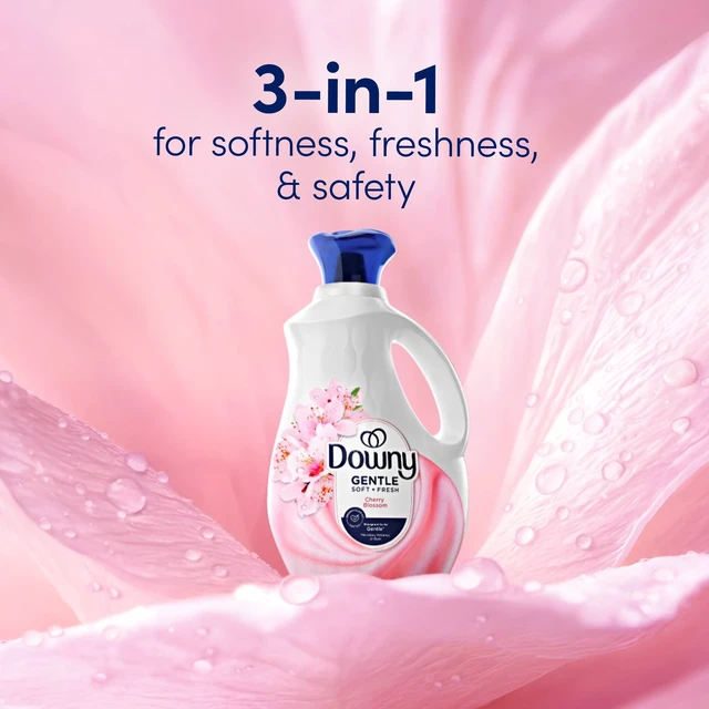 Alt view image 5 of 6 - Downy Gentle Soft and Fresh Liquid Fabric Softener, Cherry Blossom Scent, 44 fl oz, 66 Loads