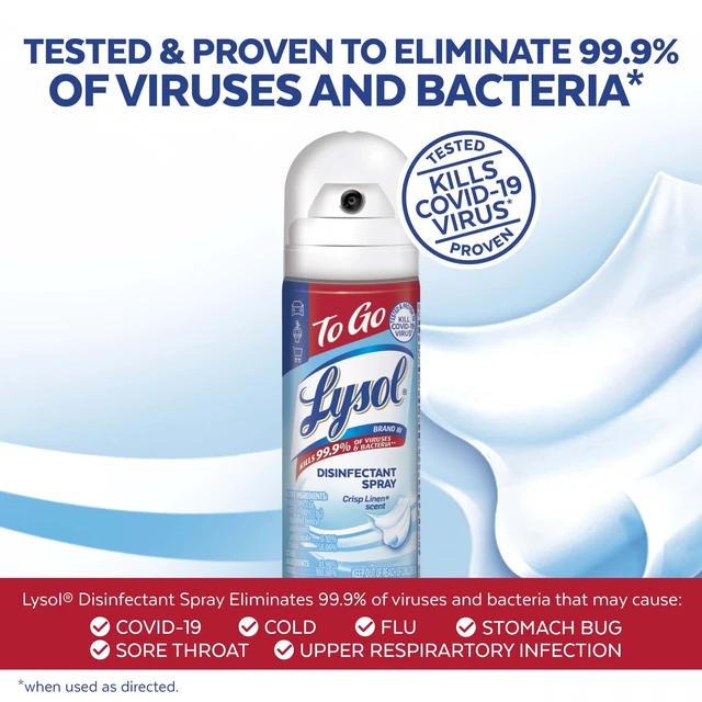 Alt view image 2 of 6 - Lysol to Go Travel Size Disinfectant Spray, Crisp Linen, 1.5fl oz