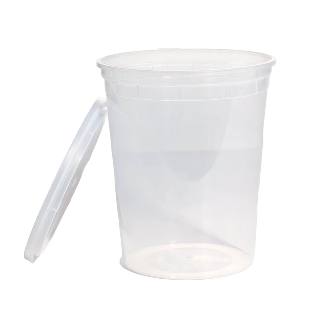 Alt view image 6 of 6 - Mainstays Clear Plastic Deli Containers 32oz 40-Piece