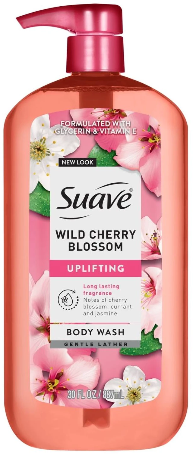 Main image of Suave Wild Cherry Blossom Moisturizing Body Wash with Glycerin & Vitamin E, 30 FL OZ Pump
