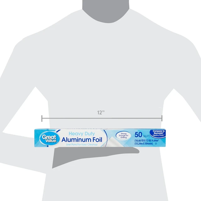 Alt view image 2 of 7 - Great Value Heavy Duty Aluminum Foil, 50 Sq Ft