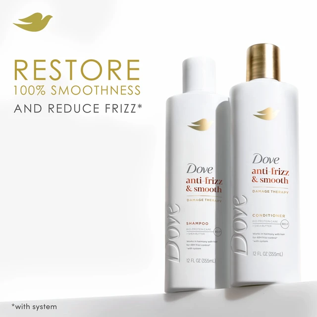 Alt view image 4 of 5 - Dove Anti Frizz Smooth Shampoo with Bio-Protein Care Technology and Shea Butter, 18 Fl Oz