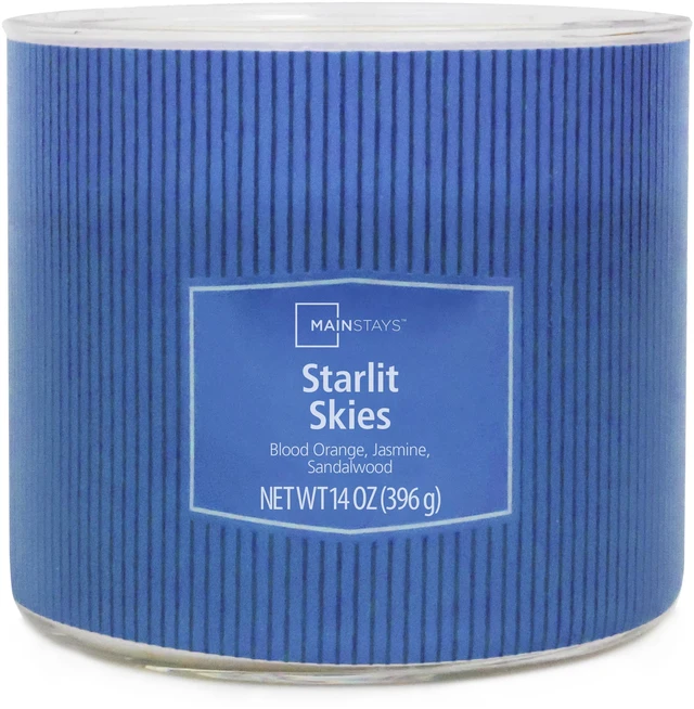 Alt view image 3 of 5 - Mainstays Starlit Skies 3-Wick Textured Wrapped Scented Jar Candle, 14 oz