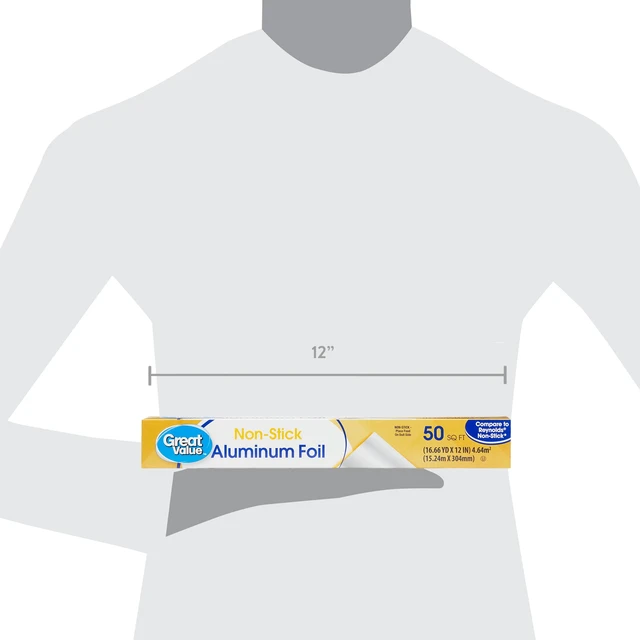 Alt view image 2 of 6 - Great Value 50 sq ft Non-Stick Aluminum Foil