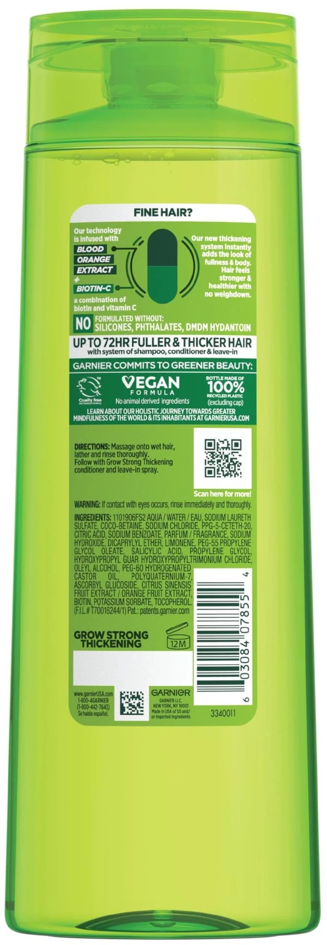Alt view image 3 of 6 - Garnier Fructis Grow Strong Thickening Shampoo 12.5 fl oz with Biotin for All Hair Types