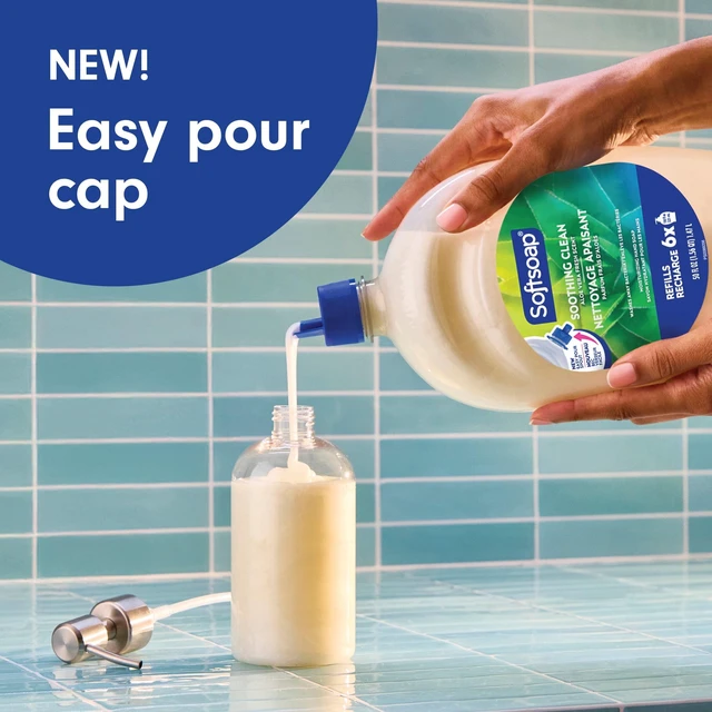 Alt view image 4 of 6 - Softsoap Soothing Clean Liquid Hand Soap, 50 fl oz, Aloe Vera Fresh Scent, New Easy Pour Spout