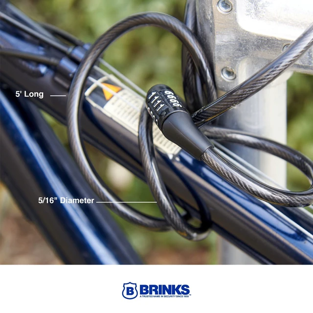 Alt view image 3 of 6 - Brinks Covered 5/16in x 5ft Flexible Steel Combination Cable Lock