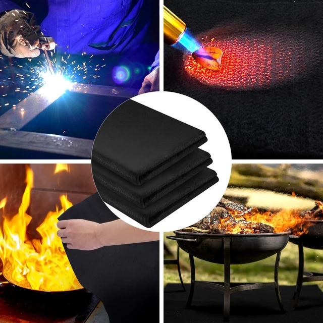 Alt view image 2 of 6 - Kanhiro Carbon Felt Welding Blanket 20"x20" 1800F Fireproof Heat Shield for Welding, Brazing, Grill, Stove, Plumbing