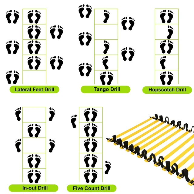 Alt view image 3 of 7 - 20ft 12 Rung Agility Ladder Speed Training Kit
