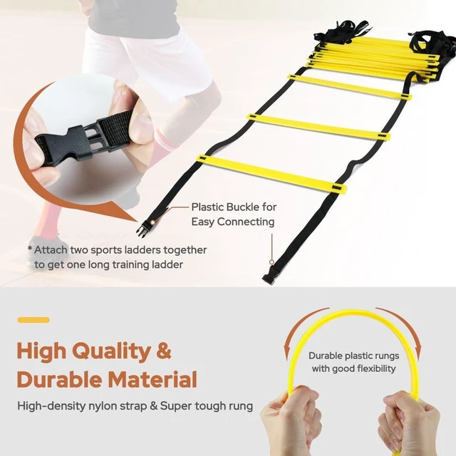 Alt view image 2 of 6 - GHB Pro Speed Agility Ladder 12 Rung 20ft with Carrying Bag