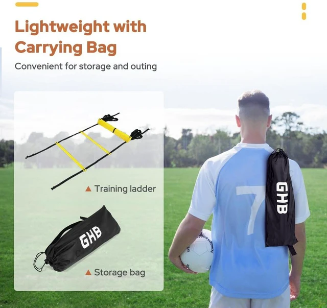 Alt view image 6 of 6 - GHB Pro Speed Agility Ladder 12 Rung 20ft with Carrying Bag