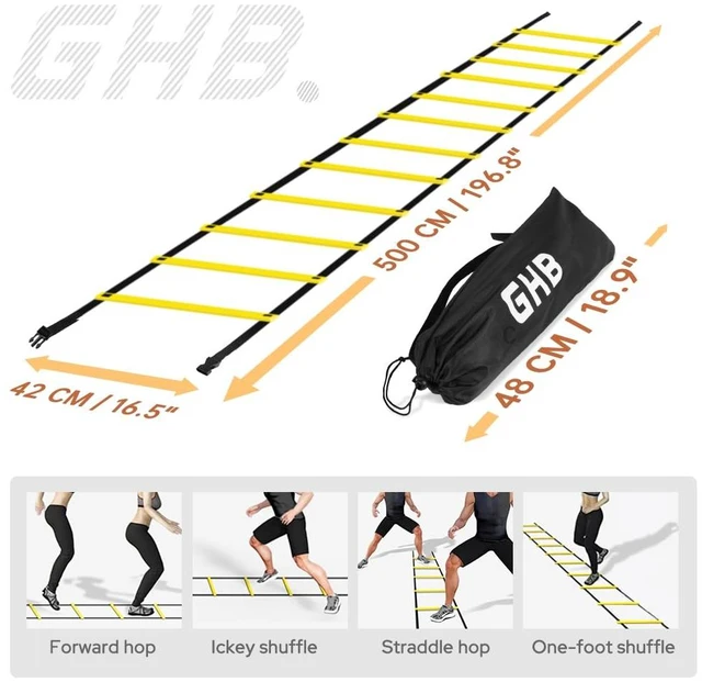 Alt view image 3 of 6 - GHB Pro Speed Agility Ladder 12 Rung 20ft with Carrying Bag
