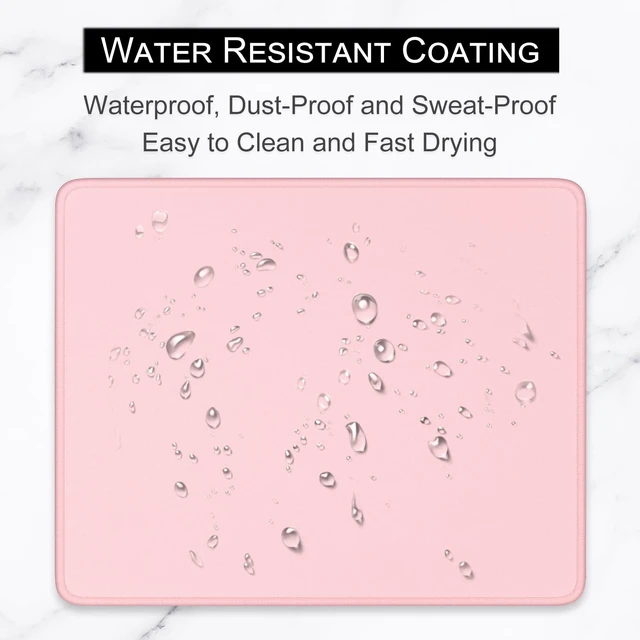 Alt view image 4 of 7 - Hsurbtra Pink Mouse Pad 10.2 x 8.3 Inch, Premium-Textured Square Stitched Edge Anti-Slip Waterproof Rubber Computer Mat for Office Gaming Laptop Women Kids