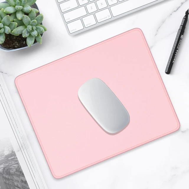 Alt view image 7 of 7 - Hsurbtra Pink Mouse Pad 10.2 x 8.3 Inch, Premium-Textured Square Stitched Edge Anti-Slip Waterproof Rubber Computer Mat for Office Gaming Laptop Women Kids