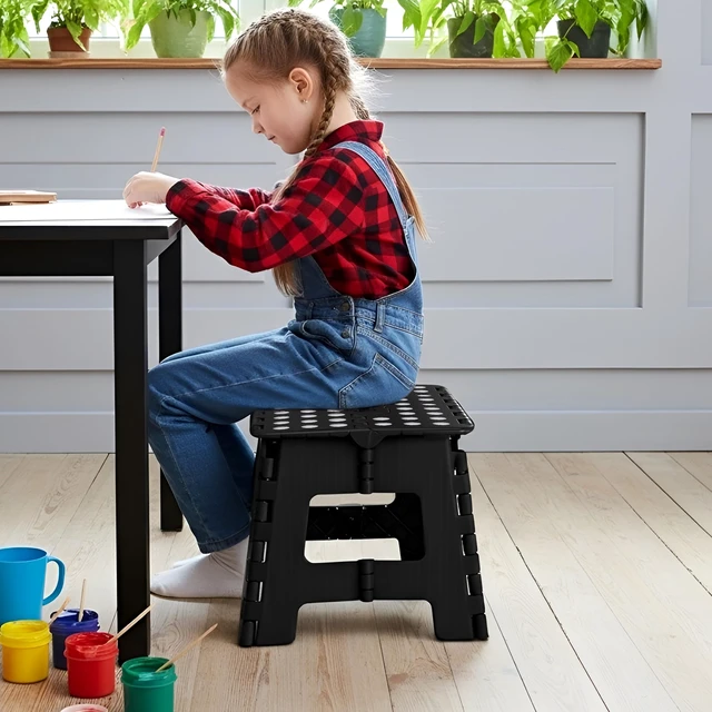 Alt view image 5 of 6 - Utopia Home Folding Step Stool 9-Inch Anti-Slip Black 1-Pack