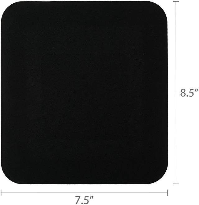 Alt view image 4 of 7 - Onn Mouse Pad, Square, Polyester Surface with Non-slip Natural Rubber Backing, Black