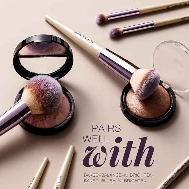 Alt view image 6 of 6 - BS-MALL Makeup Brush Set 18 Pcs Professional Foundation, Powder, Concealer, Eyeshadow, Blush Synthetic Brushes with Labeled Instruction, Black Case, Upgraded Version