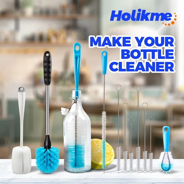 Alt view image 4 of 6 - Holikme Bottle Brush Tube Cleaning Lab Set with Long Handle, White
