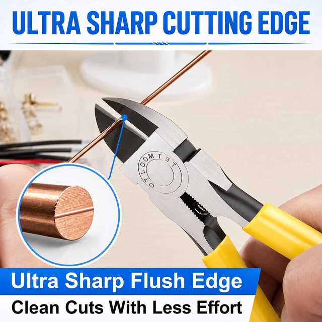 Alt view image 6 of 7 - OTLOOMTBT 2-Piece 6-Inch & 5-Inch Wire Cutters Compact Flush Cut Pliers Set