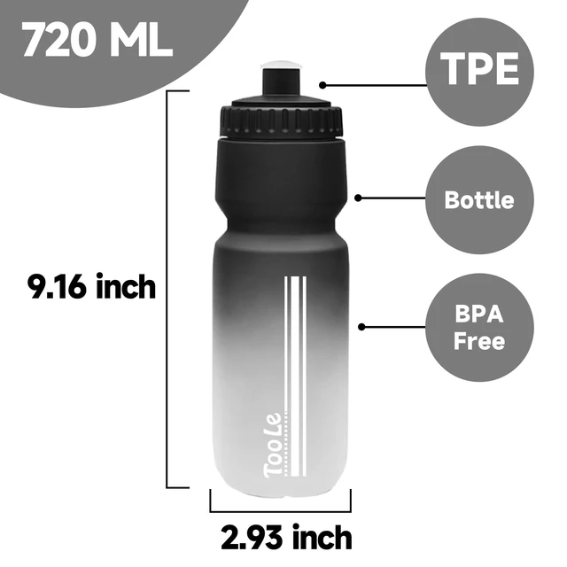 Alt view image 4 of 7 - TooLe Bike Water Bottle 24oz, Squeeze Leakproof BPA Free