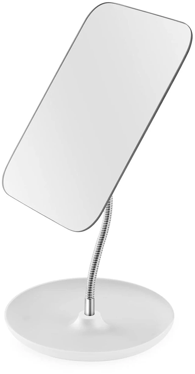 Main image of LFOYOU Table Vanity Mirror with Stand, Adjustable Flexible Gooseneck, 360 Rotation Folding Portable Square Makeup Mirror