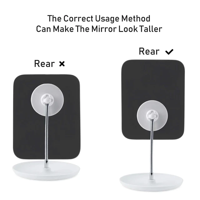 Alt view image 5 of 7 - LFOYOU Table Vanity Mirror with Stand, Adjustable Flexible Gooseneck, 360 Rotation Folding Portable Square Makeup Mirror