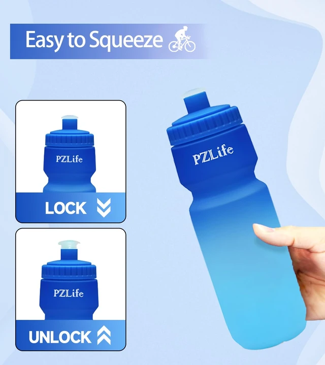 Alt view image 3 of 7 - 24oz Leak Proof BPA Free Squeeze Bike Water Bottle
