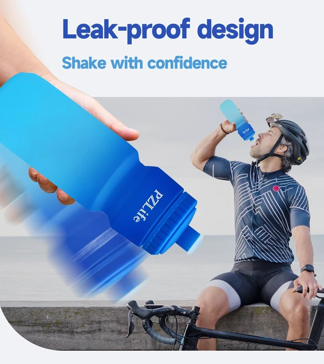 Alt view image 4 of 7 - 24oz Leak Proof BPA Free Squeeze Bike Water Bottle