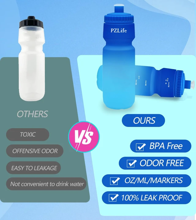 Alt view image 6 of 7 - 24oz Leak Proof BPA Free Squeeze Bike Water Bottle