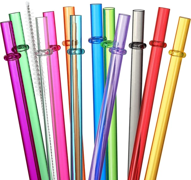Main image of 24PCS Reusable Tritan Hard Plastic Straws 10.5" with 4 Brushes, 12 Colors Translucent Replacement for 16-32oz Tumblers, Cups, Jars, Stanley, YETI, Starbucks, BPA Free