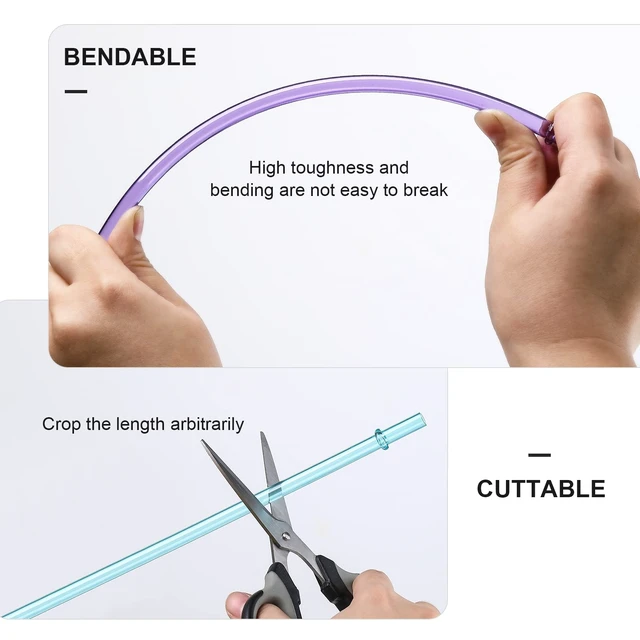 Alt view image 2 of 7 - 24PCS Reusable Tritan Hard Plastic Straws 10.5" with 4 Brushes, 12 Colors Translucent Replacement for 16-32oz Tumblers, Cups, Jars, Stanley, YETI, Starbucks, BPA Free
