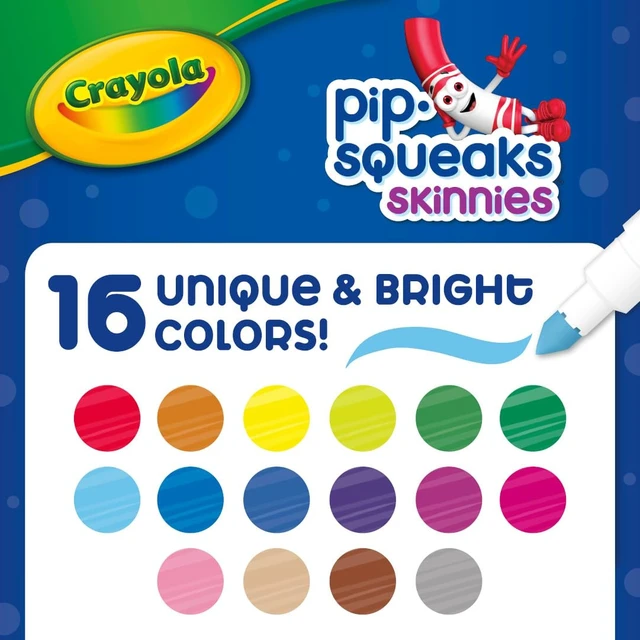 Alt view image 3 of 7 - Crayola Pip Squeaks Skinnies Washable Marker Set (16ct), Mini Thin Coloring Markers for Toddlers & Kids, Spring Crafts Supplies