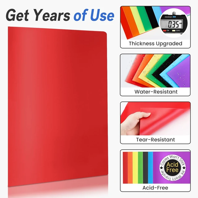 Alt view image 5 of 6 - Sooez 7 Pack 2-Pocket Folders with Extra Labels