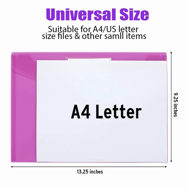 Alt view image 4 of 7 - Sooez 10 Pack Clear Poly Envelopes and Plastic File Folders, A4 Pouch